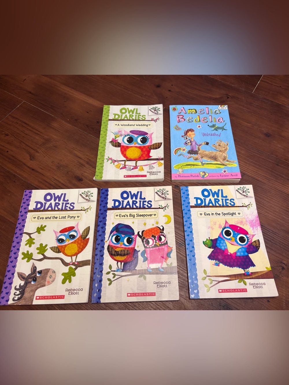 Lot of 5 Books for Young Readers Owl Diaries & Amelia Bedelia Series